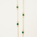 Peafowl necklace Green Zircon