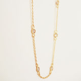 Peafowl necklace Champagne Zircon