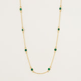 Peafowl necklace Green Zircon