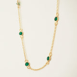 Peafowl necklace Green Zircon
