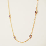 Peafowl necklace Amethyst