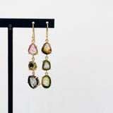 Green watermelon tourmaline earrings