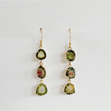 Green watermelon tourmaline earrings