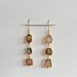 Pink watermelon tourmaline earrings