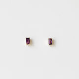 Baguette studs Purple Amethyst