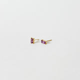 Baguette studs Purple Amethyst