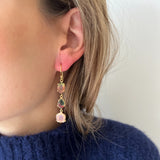 Pink watermelon tourmaline earrings