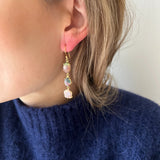 Pink watermelon tourmaline earrings